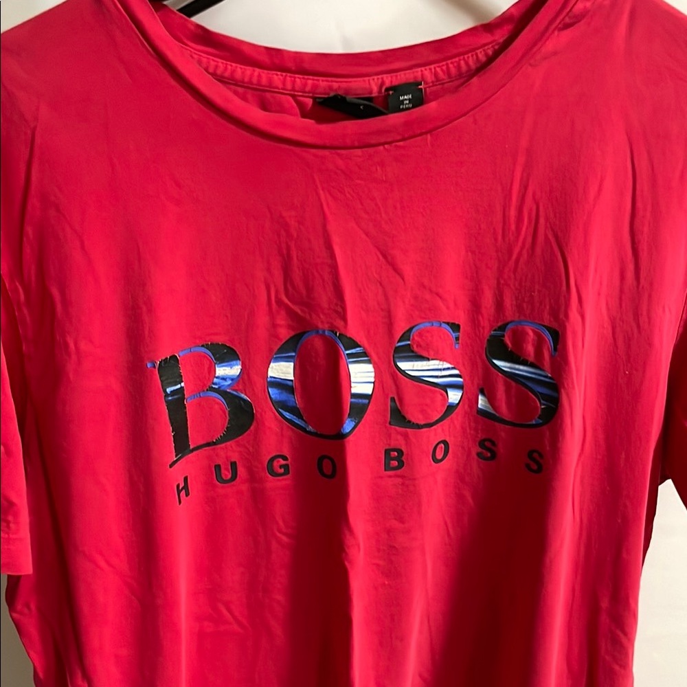 Hugo Boss Red Short Sleeve Tee
